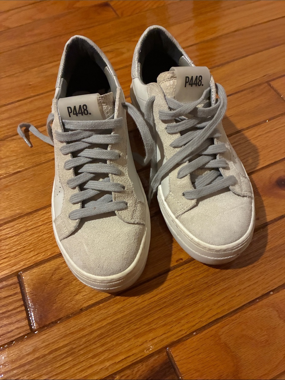 P448 Women’s Suede & leather Low-Top Sneakers in white